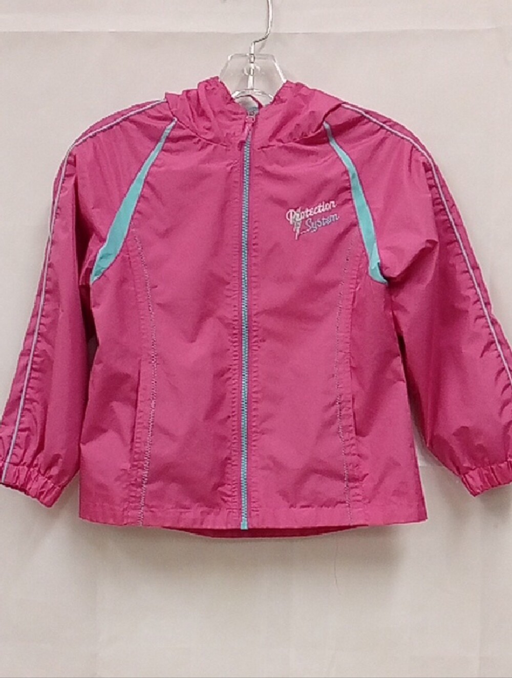 Kids' Pink Hooded Windbreaker Jacket 493ly